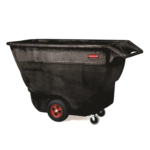 Rubbermaid 1 Cubic Yard Structural Foam Tilt Truck, Standard Duty, Black